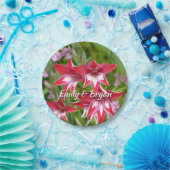 Rot und Weiß Gladiolas Sommer botanisch Pappteller (Party)