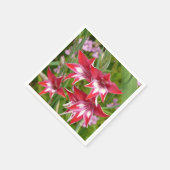 Rot und Weiß Gladiolas Sommer botanisch Serviette (Ecke)