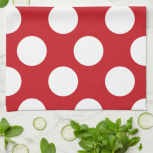 Rot und Weiß große Polka Dot Küchentücher