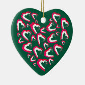Rot und Weiß Herz Grüne Ornamente (Rechts)