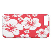 Rot und Weiß Hibiskus Hawaiianische Schrift Case-Mate iPhone Hülle (Rückseite (Horizontal))