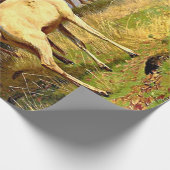 Rot und Weiß Hirsche in der Nähe eines Waldteiches Geschenkpapier (Ecke)