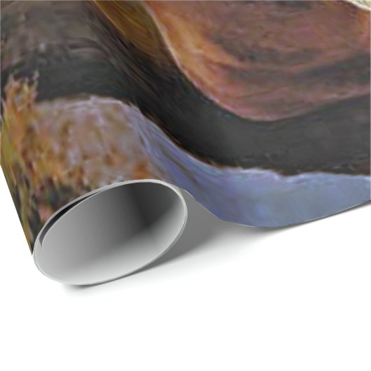 Rot und Weiß Hirsche in der Nähe eines Waldteiches Geschenkpapier (Rolleneckpunkt)