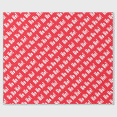 Rot und Weiß "Ho Ho Ho!" Pattern Weihnachten Geschenkpapier (Flach)