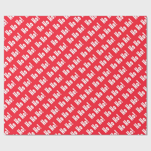 Rot und Weiß "Ho Ho Ho!" Pattern Weihnachten Geschenkpapier (Flach)