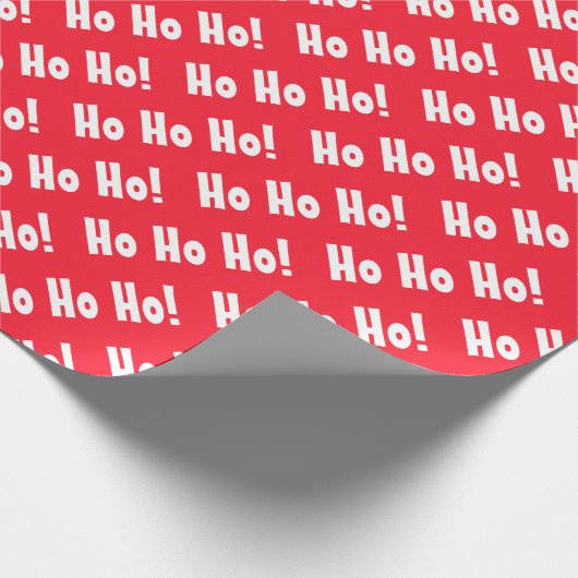 Rot und Weiß "Ho Ho Ho!" Pattern Weihnachten Geschenkpapier (Ecke)
