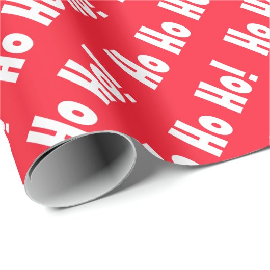 Rot und Weiß "Ho Ho Ho!" Pattern Weihnachten Geschenkpapier (Rolleneckpunkt)