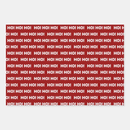 Rot und Weiß Ho Ho Ho! Streifen Geschenkpapier Set (Vorderseite 2)