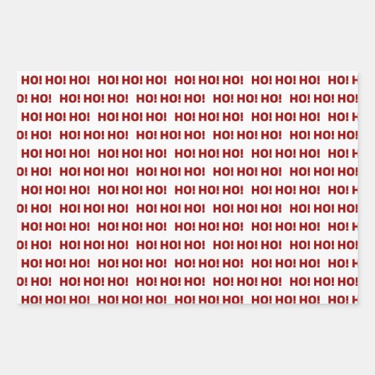 Rot und Weiß Ho Ho Ho! Streifen Geschenkpapier Set (Vorderseite)