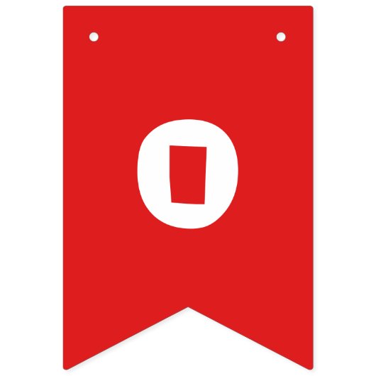 Rot und Weiß Ho Ho Ho Wimpelkette (Dritte Fahne)