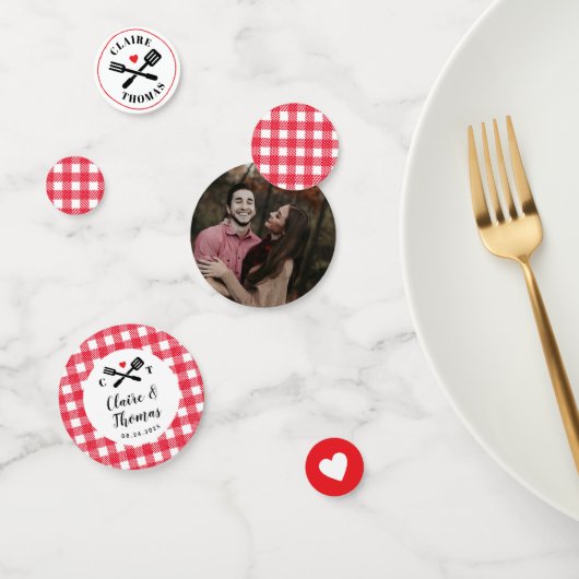 Rot und Weiß Ich mache GRILLEN Verlobung Dusche Konfetti (Gruppe)