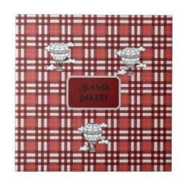 Rot und Weiß Kariert Fliese