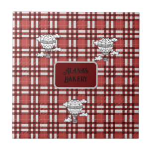 Rot und Weiß Kariert Fliese