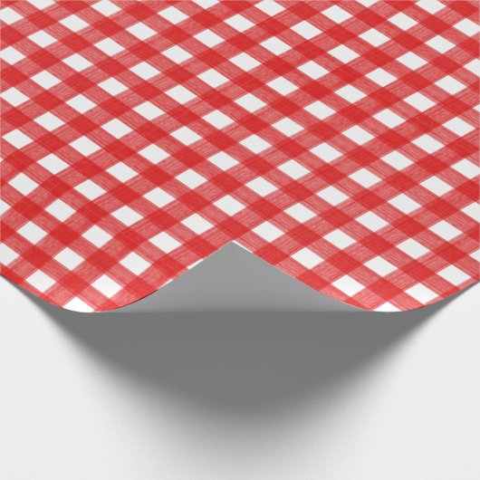 Rot und weiß Kariert Geschenkpapier (Ecke)