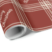 Rot und Weiß Kariert mit personalisierbarem Text Geschenkpapier (Rolleneckpunkt)