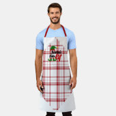 Rot und Weiß Karierter Weihnachtsmann Schürze (Getragen)