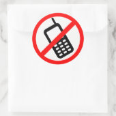 Rot und weiß Keine Mobiltelefone/kein Vortrag/kein Runder Aufkleber (Tasche)