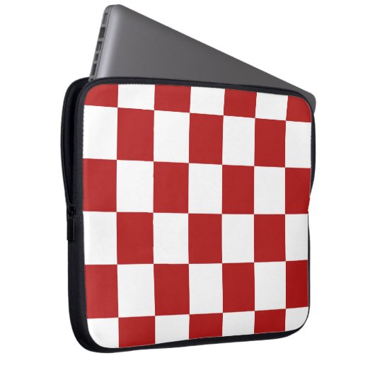 Rot und Weiß Laptopschutzhülle (Vorne Rechts)