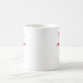 Rot und Weiß | Lässige Schrift und Herzvalentine Kaffeetasse (Mittel)