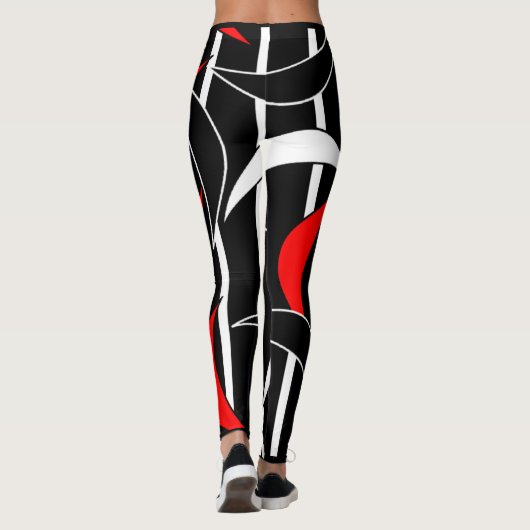 Rot und Weiß Leggings (Rückseite)