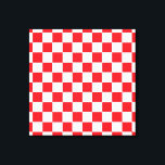 Rot und Weiß Leinwanddruck<br><div class="desc">Abstrakte Digitalkunst der roten und weißen Quadrate in einer karierten Formation.</div>