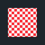 Rot und Weiß Leinwanddruck<br><div class="desc">Abstrakte Digitalkunst der roten und weißen Quadrate in einer karierten Formation.</div>