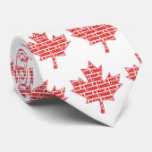 Rot und Weiß Made in Canada Maple Leaf Krawatte (Gerollt)