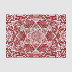 Rot und Weiß Mandala - Loergann - Himbeere Seidenpapier