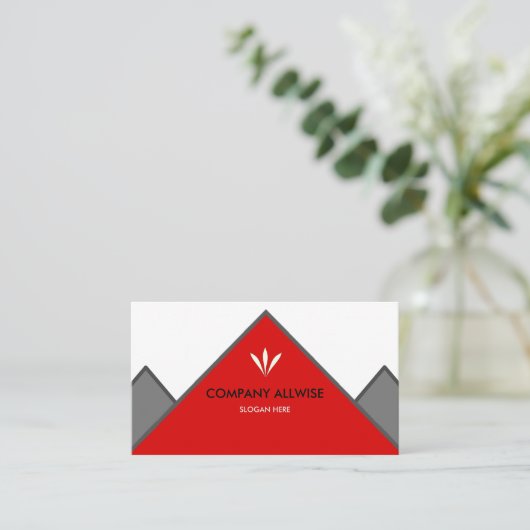 Rot und weiß markiertes Logo Visitenkarte (Stehend Vorderseite)