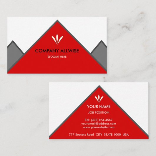 Rot und weiß markiertes Logo Visitenkarte (Vorne/Hinten)