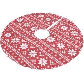Rot und Weiß Messe Isle Pattern Polyester Weihnachtsbaumdecke (Schrägansicht)