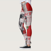 Rot und Weiß mit afrikanischem Stift verblasst Leggings (Links)