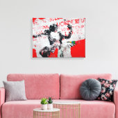 Rot und Weiß mit afrikanischem Stift verblasst Leinwanddruck (Insitu (Wohnzimmer))