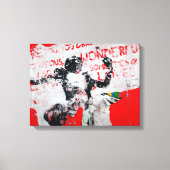 Rot und Weiß mit afrikanischem Stift verblasst Leinwanddruck (Vorderseite)