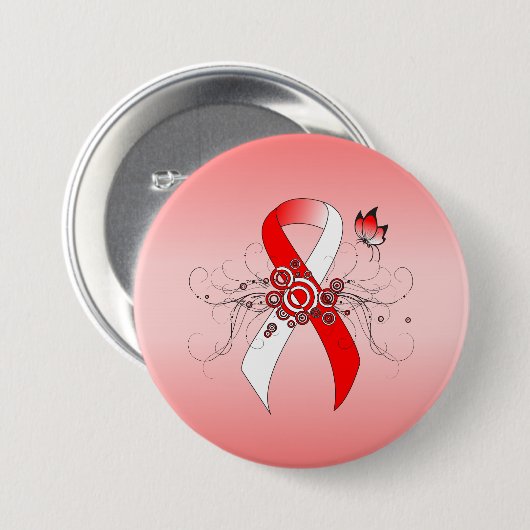 Rot und Weiß mit Butterfly Button (Vorne & Hinten)