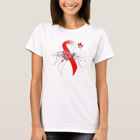 Rot und Weiß mit Butterfly T-Shirt (Vorderseite)