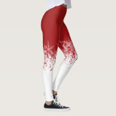 Rot und Weiß mit Schneeflocken Leggings (Rechts)