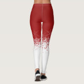 Rot und Weiß mit Schneeflocken Leggings (Rückseite)