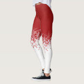 Rot und Weiß mit Schneeflocken Leggings (Links)