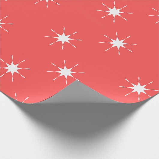 Rot und weiß mit Sternen Geschenkpapier (Ecke)