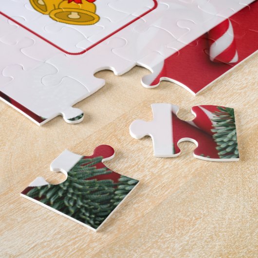 Rot und Weiß Moderne Weihnachts-Bingo-Puzzle Puzzle (Seite)