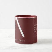 Rot und Weiß Modernes Abstraktes Monogramm Tasse (Zentrum)