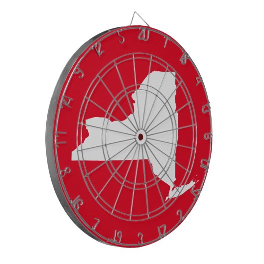 Rot und Weiß New York Dartscheibe (Vorderseite Links)