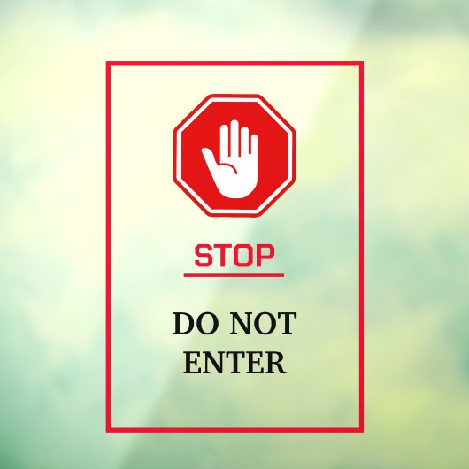 Rot und Weiß nicht in Metall A-Rahmen eintragen Fensteraufkleber (Blatt 3)