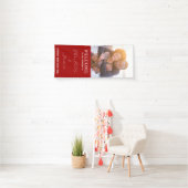 Rot und Weiß nur verheiratet Foto Hochzeitscouch Banner (Insitu)