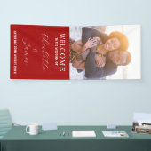 Rot und Weiß nur verheiratet Foto Hochzeitscouch Banner (Messe)