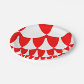 Rot und Weiß Pappteller (Schrägansicht)