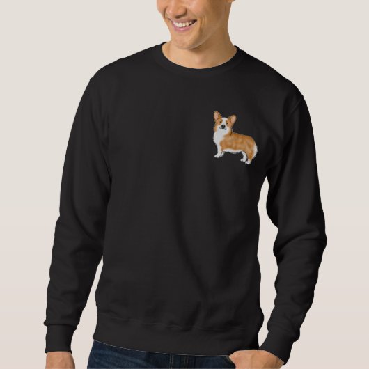 Rot und Weiß Pembroke Welsh Corgi Grafik Design Sweatshirt (Vorderseite)