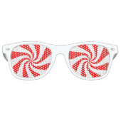 Rot und Weiß Peppermint Candy Swirl Sonnenbrille (Vorderseite)