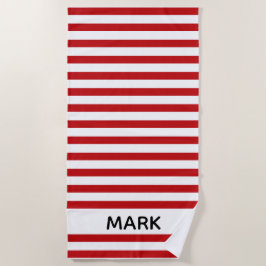 Rot und Weiß Personalisiert Strandtuch